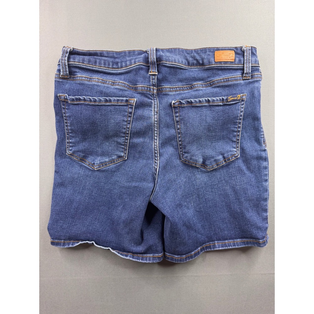 Seven7‎ Womens Medium Wash Denim Shorts Size 10 Stretch 5-Pocket Casual Summer